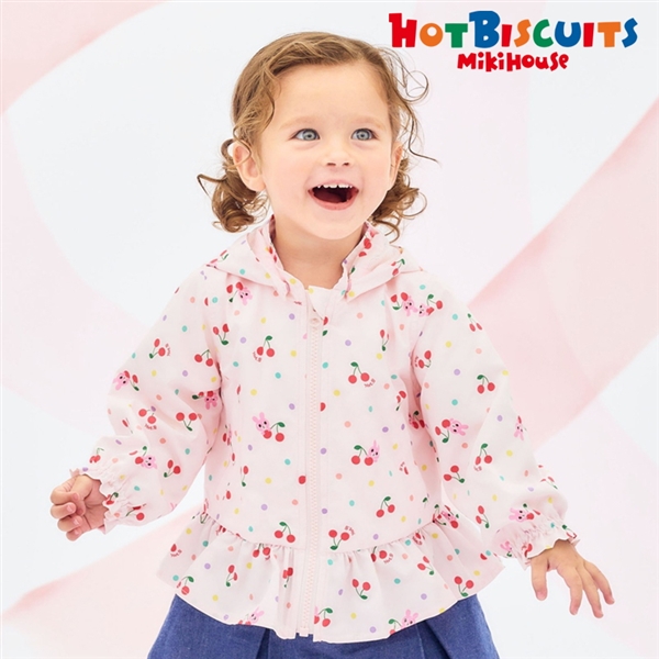 [キッズ] ウインドブレーカー ピンク　[ミキハウス　ホットビスケッツ] ピンク 100cm