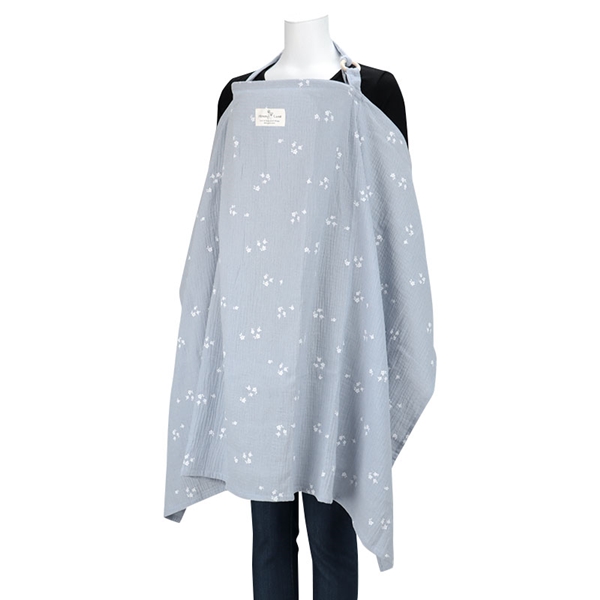 エプロン型 赤ちゃんの顔が見える授乳ケープ　サックス サックス F