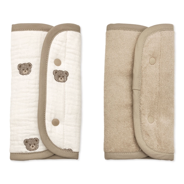 [リバーシブル]だっこひもベルトカバー ガーゼ クマ刺繍 ブラウン Ｆ