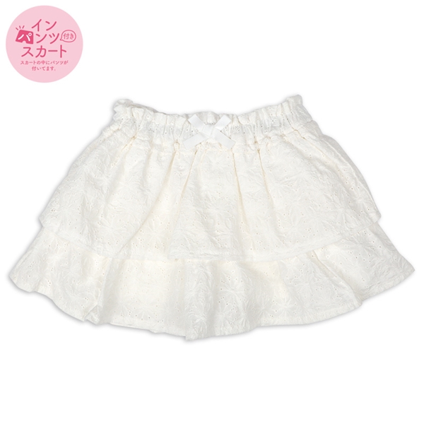 [ベビー]インパンツスカート　オフホワイト オフホワイト 80cm