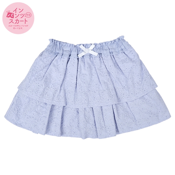 [キッズ]インパンツスカート　サックス サックス 100cm