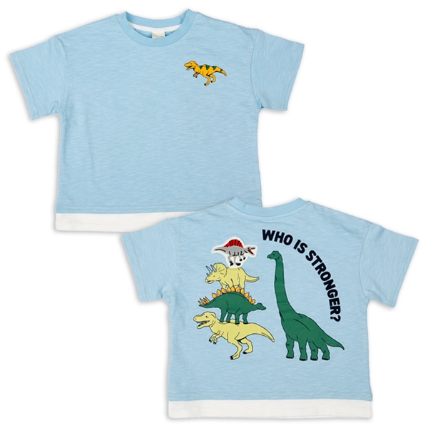 [キッズ]半袖　Ｔシャツ　バックプリント　サックス サックス 100cm