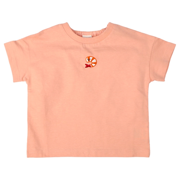 [ベビー]半袖　Ｔシャツ　ワンポイント刺繍　オレンジ オレンジ 70cm