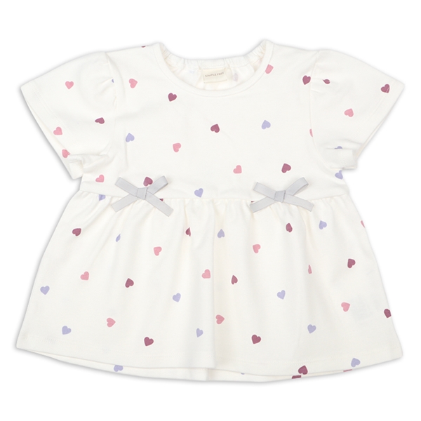 [ベビー]半袖　チュニック　柄　オフホワイト オフホワイト 70cm