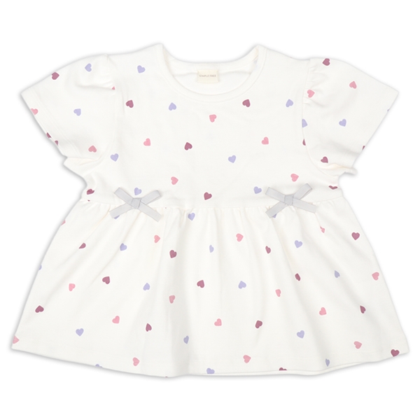 [キッズ]半袖　チュニック　柄　オフホワイト オフホワイト 100cm