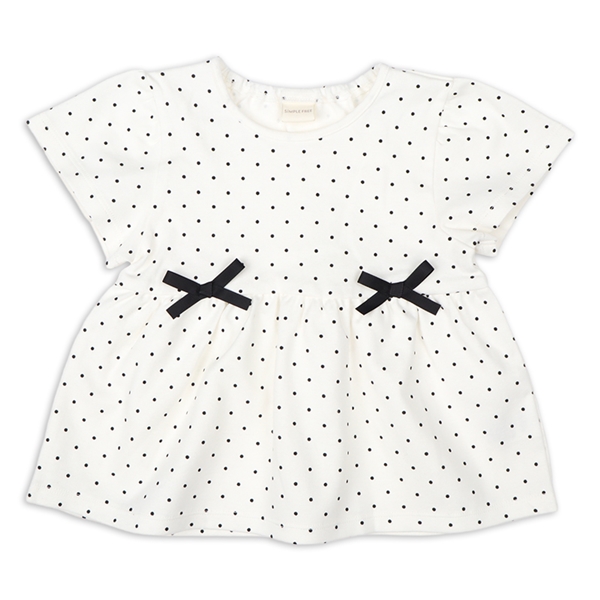 [ベビー]半袖　チュニック　柄　ブラック ブラック 70cm