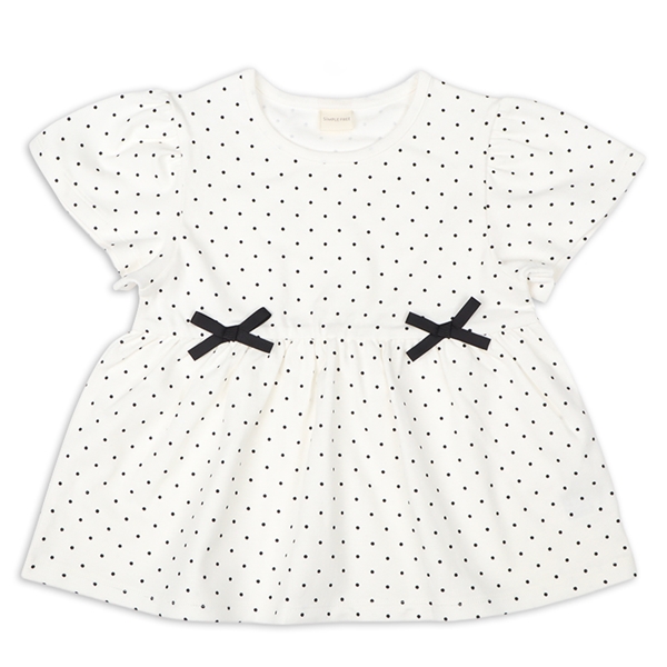 [キッズ]半袖　チュニック　柄　ブラック ブラック 100cm