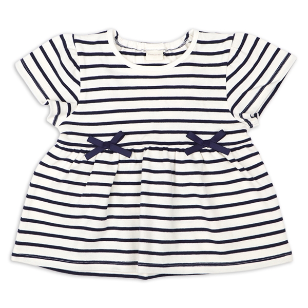 [ベビー]半袖　チュニック　柄　ネイビー ネイビー 70cm