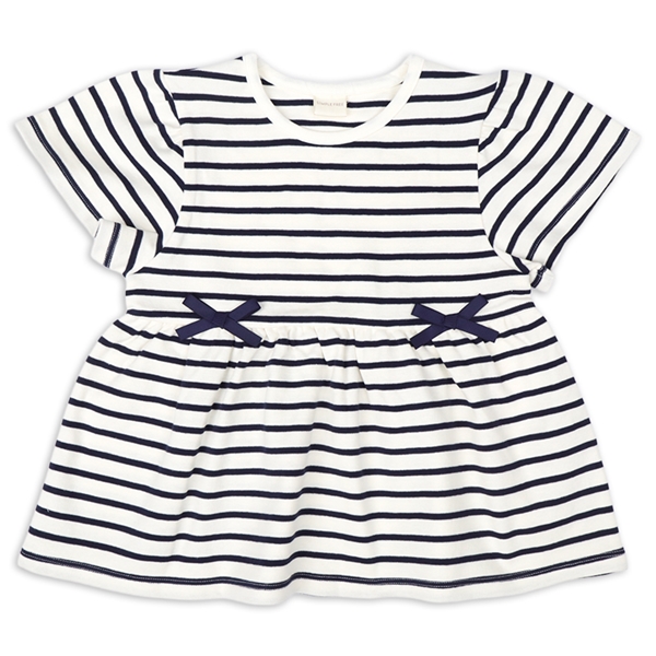 [キッズ]半袖　チュニック　柄　ネイビー ネイビー 100cm