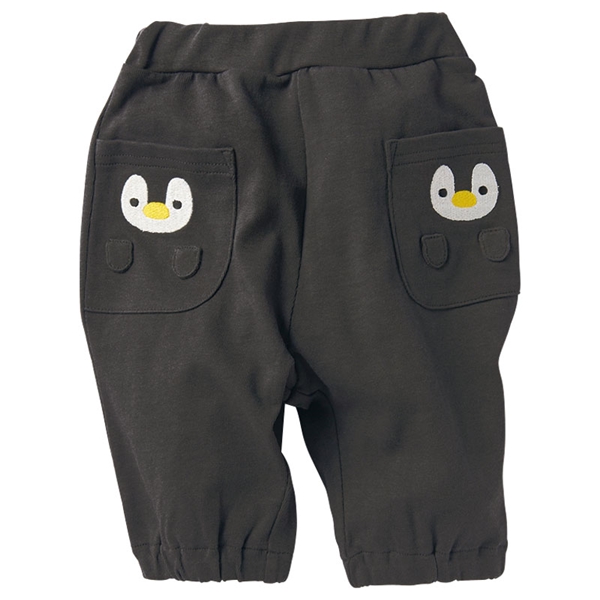 [ベビー]７分丈　パンツ　アニマルポケット チャコールグレー チャコールグレー 70cm