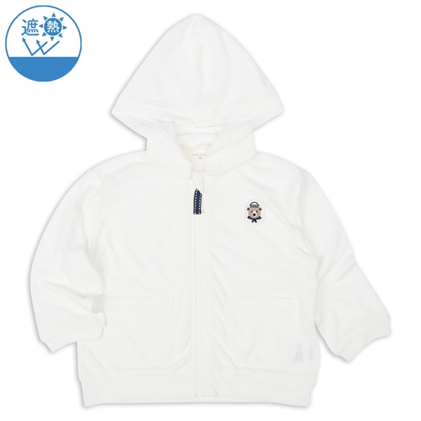 [ベビー]パーカー　遮熱　オフホワイト オフホワイト 70cm