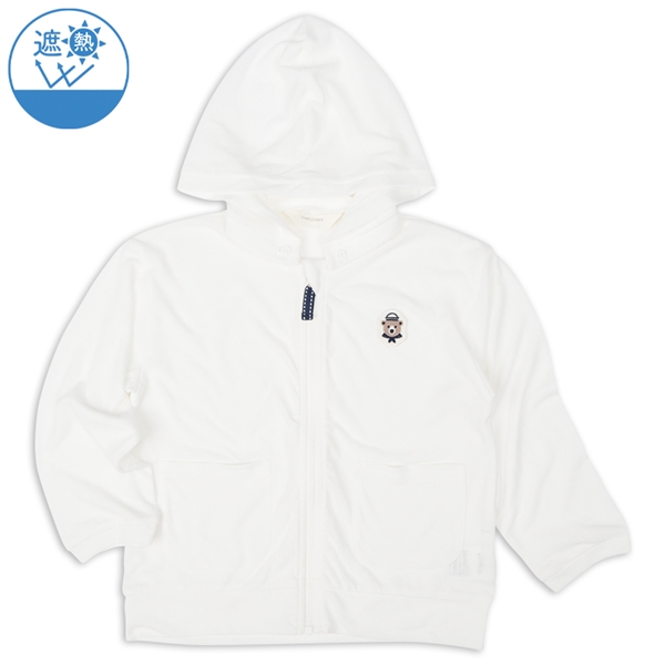 [キッズ]パーカー　遮熱　オフホワイト オフホワイト 100cm