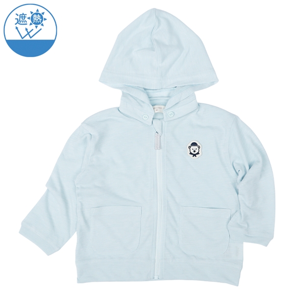 [ベビー]パーカー　遮熱　サックス サックス 70cm