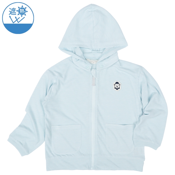 [キッズ]パーカー　遮熱　サックス サックス 100cm