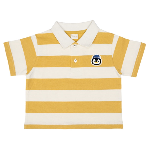 [ベビー]半袖　ポロシャツ　ボーダー　イエロー イエロー 80cm