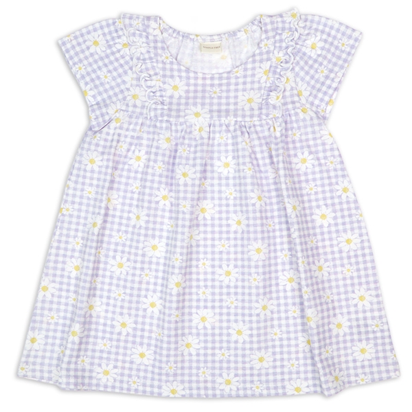 [ベビー]半袖　ワンピース　総柄　パープル パープル 70cm