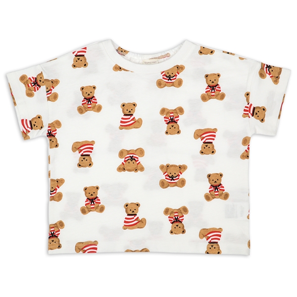 [ベビー]半袖　Ｔシャツ　総柄　ブラウン ブラウン 70cm