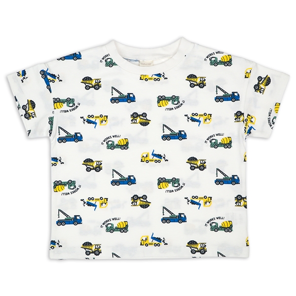 [キッズ]半袖　Ｔシャツ　総柄　ブルー ブルー 100cm