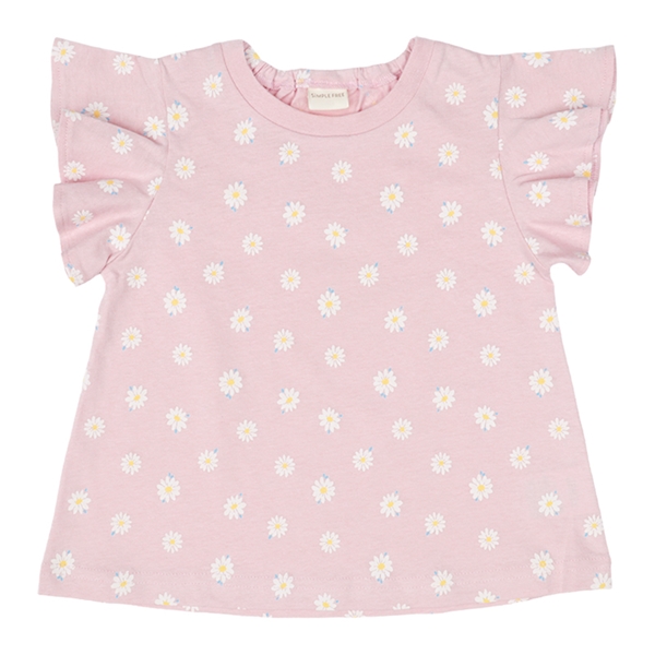 [ベビー]半袖　Ｔシャツ　総柄　ピンク ピンク 70cm