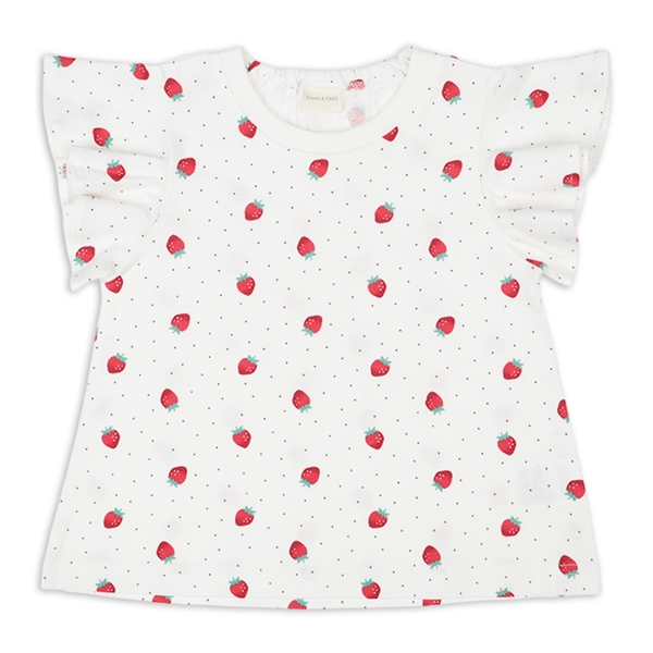 [ベビー]半袖　Ｔシャツ　総柄　レッド レッド 70cm