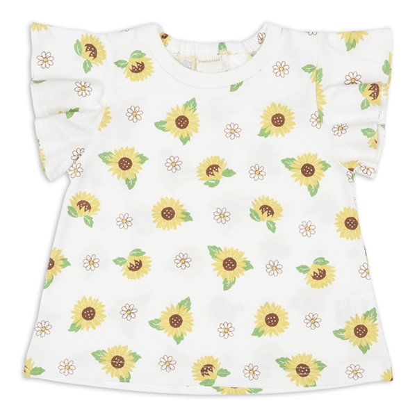 [ベビー]半袖　Ｔシャツ　総柄　イエロー イエロー 70cm