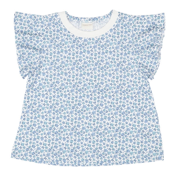 [ベビー]半袖　Ｔシャツ　総柄　ブルー ブルー 70cm