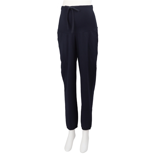 おなかゆったり　ストレッチスウェットパンツ　ネイビー ネイビー M
