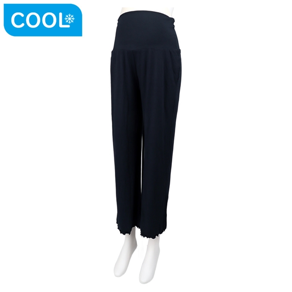 お腹をやさしく覆う　腹巻付きロングパンツ　ネイビー ネイビー M