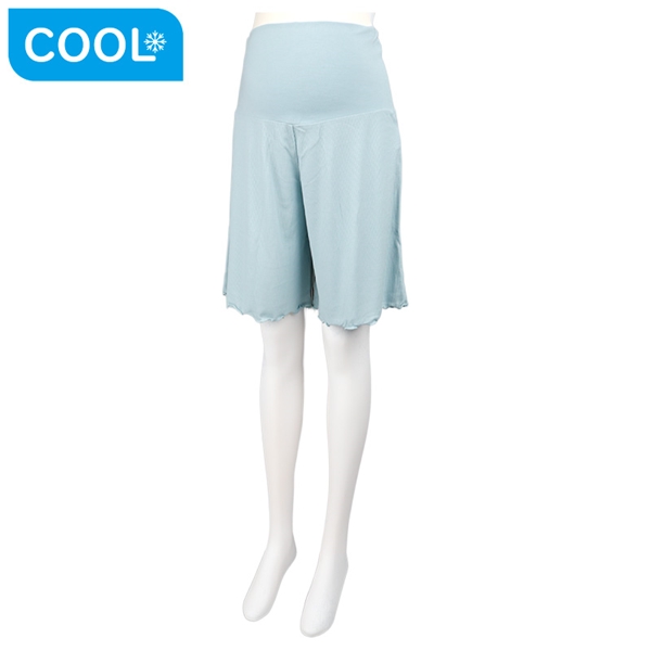 お腹をやさしく覆う　腹巻付きハーフパンツ　サックス サックス L