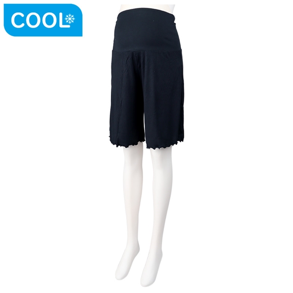 お腹をやさしく覆う　腹巻付きハーフパンツ　ネイビー ネイビー L