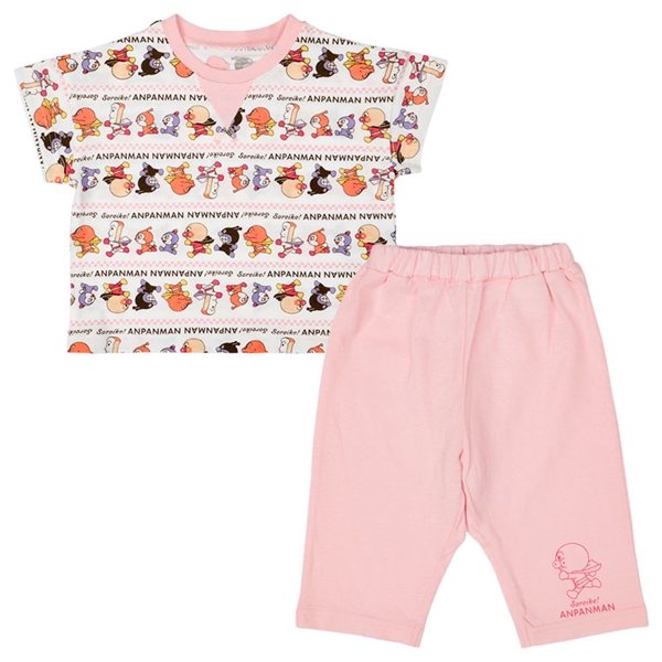 [ベビー]ガゼット付きパジャマ　アンパンマン　ピンク ピンク 80cm