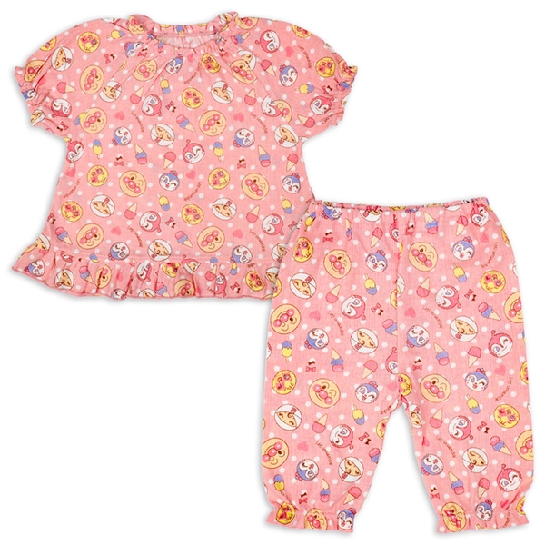 [キッズ]フリルパジャマ　アンパンマン　ピンク ピンク 100cm