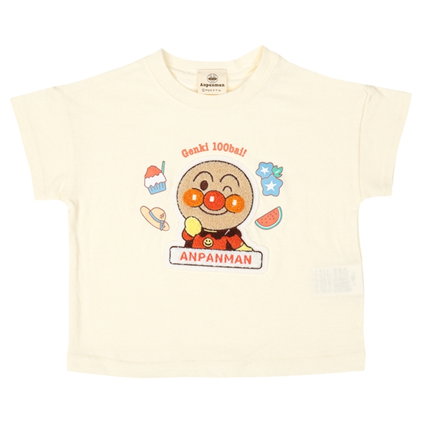 [キッズ]サガラ刺繍Ｔシャツ　アンパンマン　アイボリー アイボリー 100cm