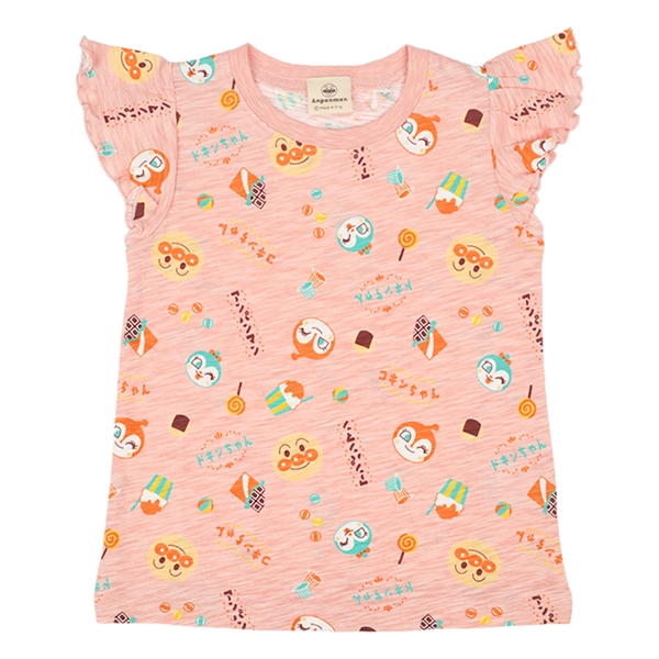 [ベビー]お菓子総柄Ｔシャツ　アンパンマン　オレンジ オレンジ 80cm