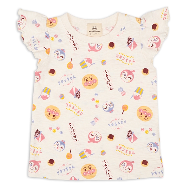 [ベビー]お菓子総柄Ｔシャツ　アンパンマン　アイボリー アイボリー 80cm