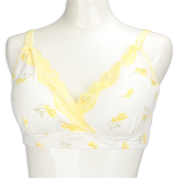 [LL・3Lサイズ]ナチュラルフィットブラ　大きいサイズ　花柄　イエロー イエロー LL