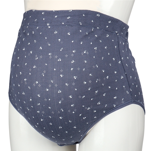 ショーツ　深ばき　小花柄　ブルー ブルー M~L