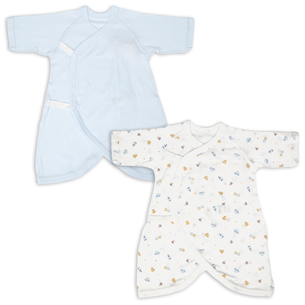 コンビ肌着２枚組スナップ長袖　サックス サックス 50~60cm