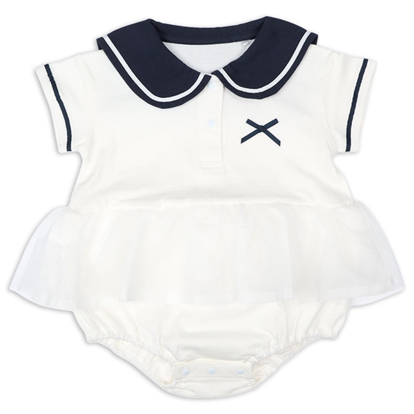 半袖セーラーロンパース　オフホワイト オフホワイト 70cm