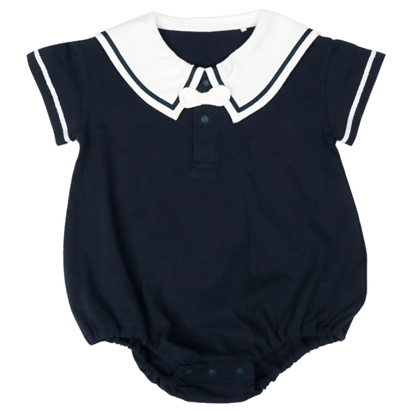 半袖セーラーロンパース　ネイビー ネイビー 70cm