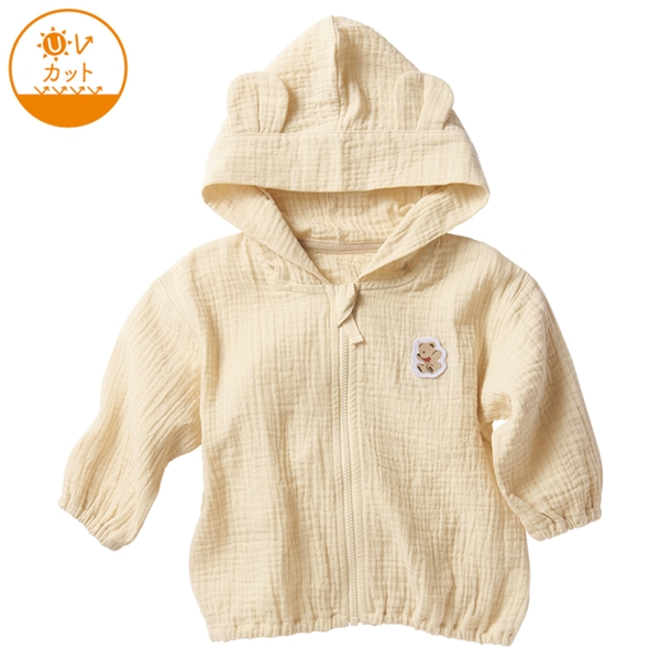 UVパーカー　モスリンガーゼ　ベージュ ベージュ 70cm