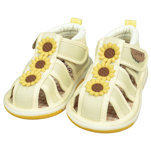 [12.5~14.0cm]お花サンダル　イエロー イエロー 12.5cm