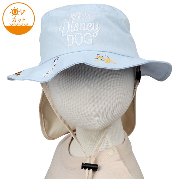 [48~54cm]サファリハット　ディズニー　犬　日よけ付き　ブルー ブルー 48cm