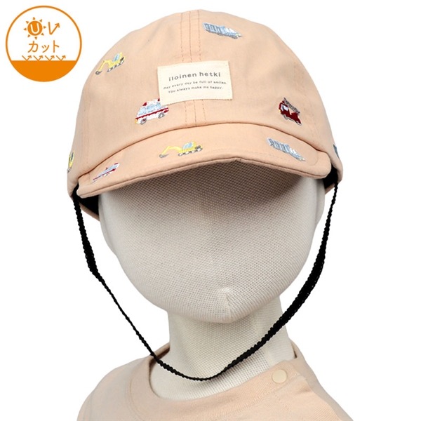 [48~54cm]キャップ　総柄刺繍　ベージュ ベージュ 48~50cm