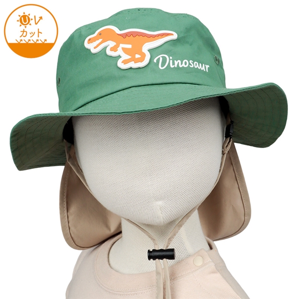 [48~54cm]サファリハット　ラバーワッペン　日よけ付き　グリーン グリーン 48cm