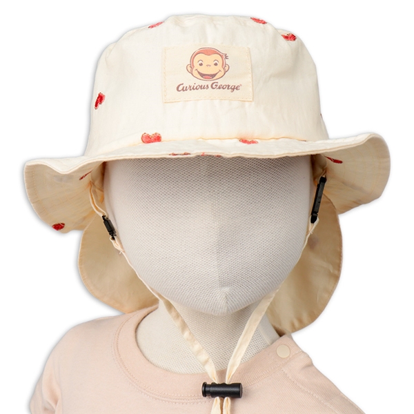 [48～52cm]日よけ付き帽子　おさるのジョージ　アイボリー アイボリー 48cm