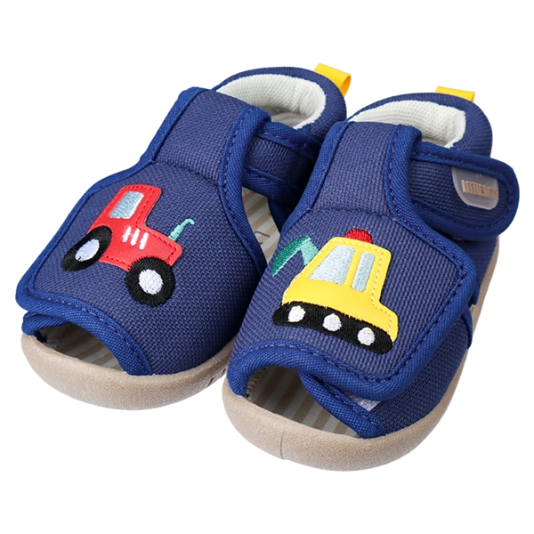 [12.0~14.0cm]ベビーサンダルワッペン　ネイビー ネイビー 12.0cm