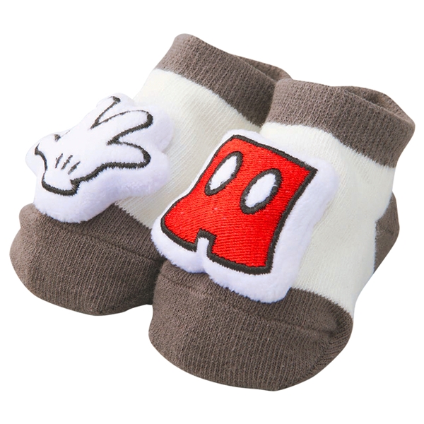 ぬいぐるみ付ソックス　ディズニー　ミッキー グレー 7~9cm