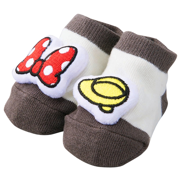 ぬいぐるみ付ソックス　ディズニー　ミニー レッド 7~9cm