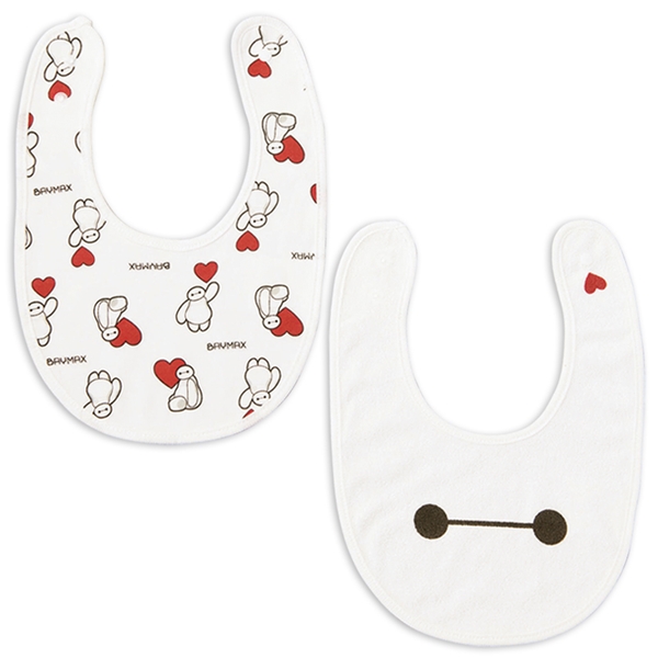 スタイ2枚組　ベイマックス　総柄＆ワンポイント ホワイト F